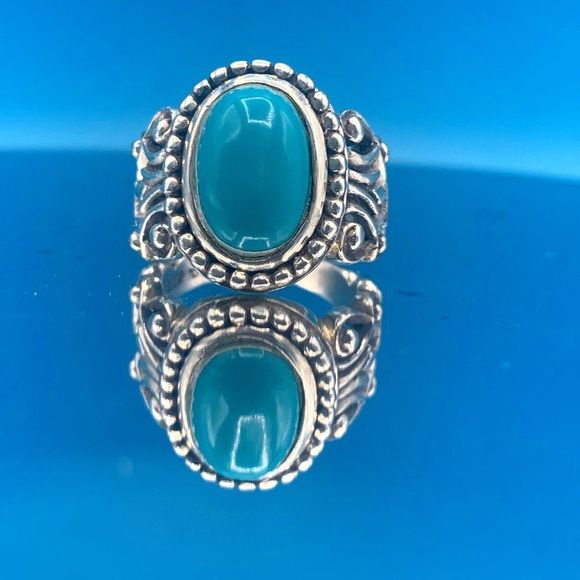 Western Turquoise Sterling Silver Vintage Ring - Picture 10 of 11